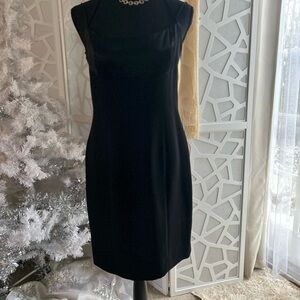 Jones New York Black Sleeveless Midi Dress